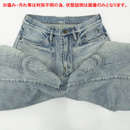 SUGARHILL | シュガーヒル FADED MODERN DENIM WESTERN WIDE TROUSERS フェードモダンデニムウエスタンワイドトラウザーズ USED加工ジップフライデニムパンツ ダメージ加工 ルーズフィット ワイド デニムパンツ ブルー サイズ：不明【三重本店】