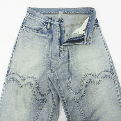 SUGARHILL | シュガーヒル FADED MODERN DENIM WESTERN WIDE TROUSERS フェードモダンデニムウエスタンワイドトラウザーズ USED加工ジップフライデニムパンツ ダメージ加工 ルーズフィット ワイド デニムパンツ ブルー サイズ：不明【三重本店】