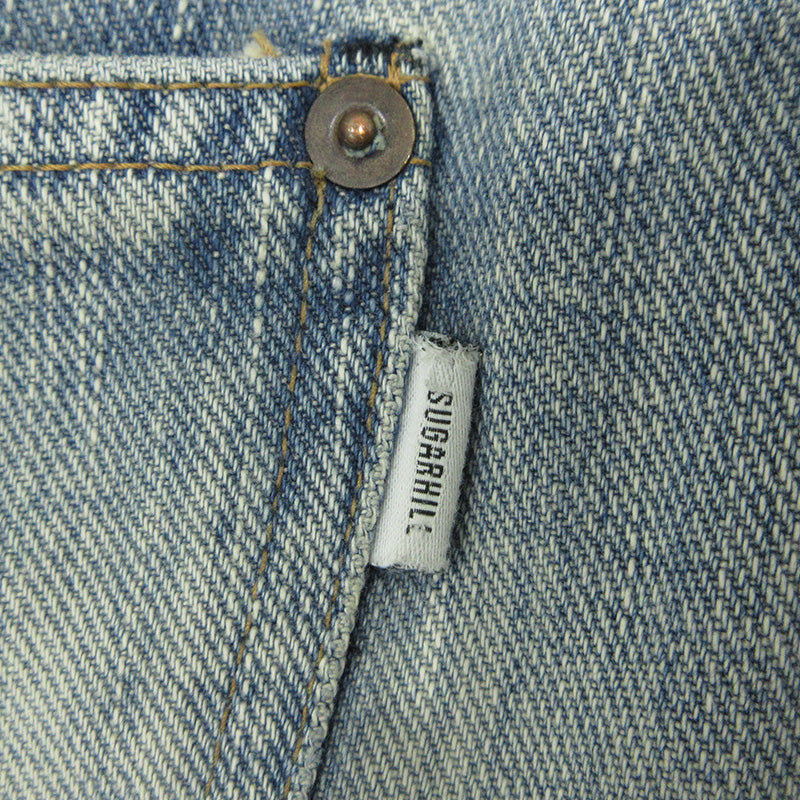 SUGARHILL | シュガーヒル FADED MODERN DENIM WESTERN WIDE TROUSERS フェードモダンデニムウエスタンワイドトラウザーズ USED加工ジップフライデニムパンツ ダメージ加工 ルーズフィット ワイド デニムパンツ ブルー サイズ：不明【三重本店】