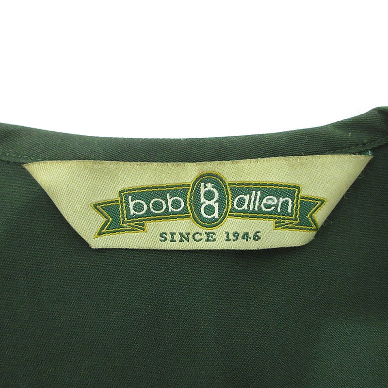OLD | オールド BOB ALLEN ボブアレン シューティングベスト レザー切替えロゴ刺繍ベスト ハンティング ベスト カーキグリーン サイズ：M【三重本店】