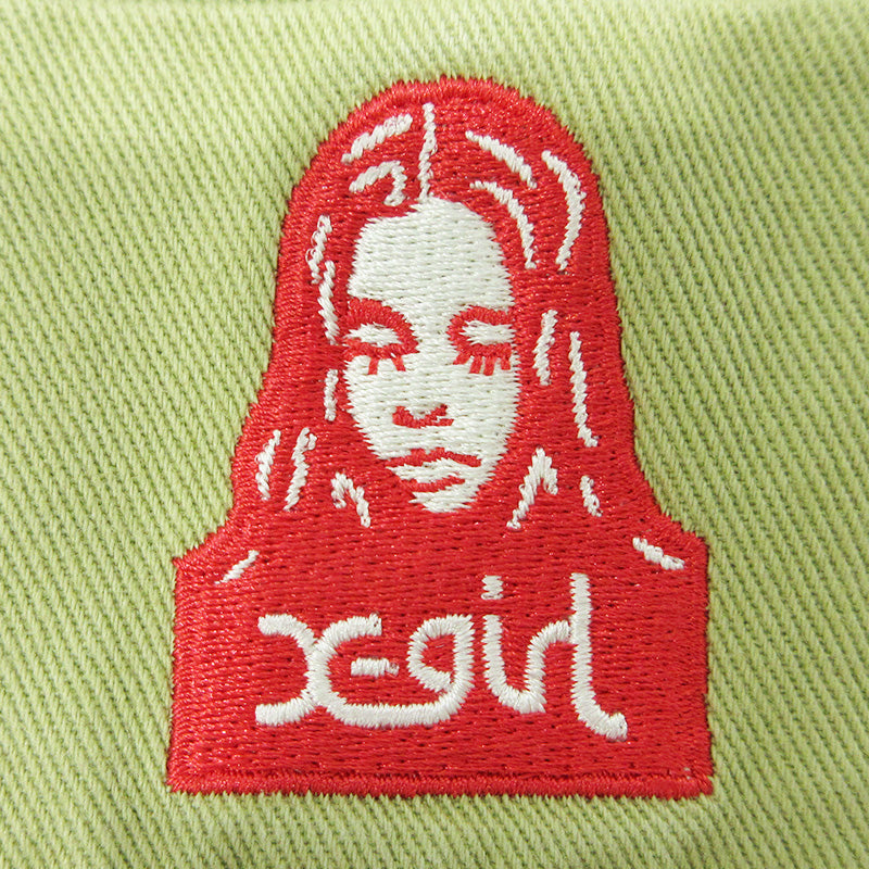 X-girl | エックスガール FACEロゴ刺繍半袖シャツ 半袖シャツ 105212014006 カーキグリーン ライトグリーン サイズ：M【三重本店】