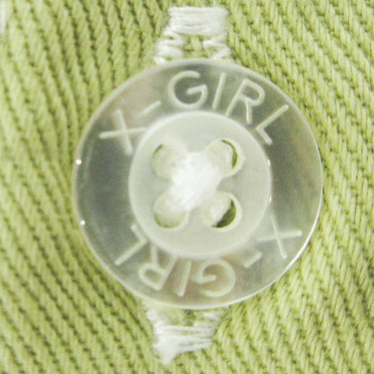 X-girl | エックスガール FACEロゴ刺繍半袖シャツ 半袖シャツ 105212014006 カーキグリーン ライトグリーン サイズ：M【三重本店】