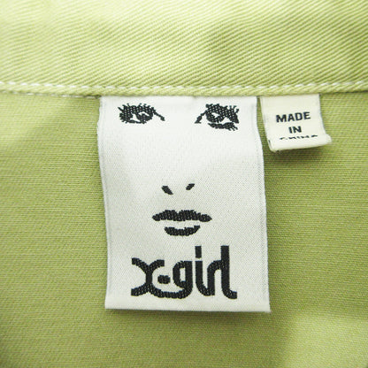 X-girl | エックスガール FACEロゴ刺繍半袖シャツ 半袖シャツ 105212014006 カーキグリーン ライトグリーン サイズ：M【三重本店】
