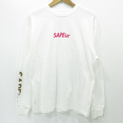 SAPEur | サプール ロッドマン半袖Tシャツ 桜 花柄 ロゴプリント 長袖Ｔシャツ ホワイト×ピンク サイズ：M【三重本店】