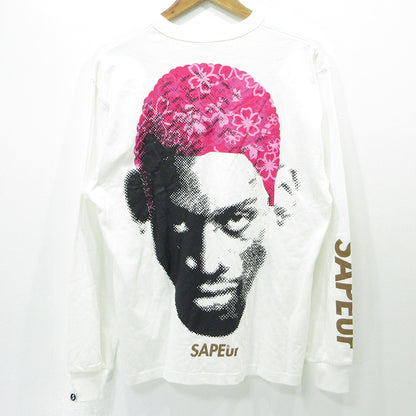SAPEur | サプール ロッドマン半袖Tシャツ 桜 花柄 ロゴプリント 長袖Ｔシャツ ホワイト×ピンク サイズ：M【三重本店】