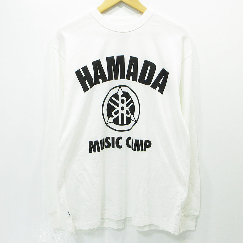 SAPEur | サプール × 浜田雅功 HAMADA MUSIC CAMP ミュージックチャンプ ハマダ長袖Tシャツ ロゴプリント 長袖Ｔシャツ ホワイト サイズ：L【三重本店】