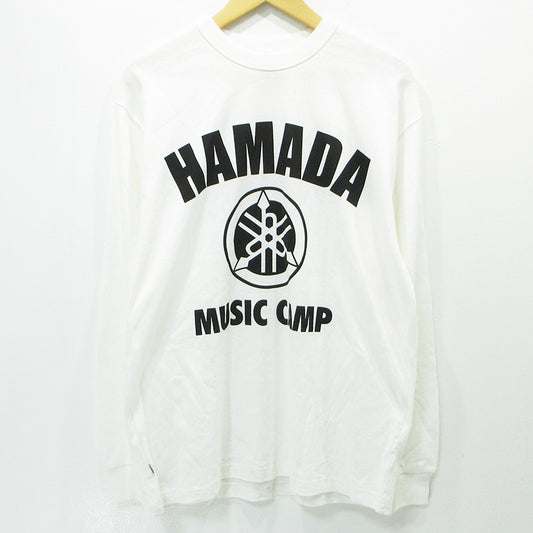 SAPEur | サプール × 浜田雅功 HAMADA MUSIC CAMP ミュージックチャンプ ハマダ長袖Tシャツ ロゴプリント 長袖Ｔシャツ ホワイト サイズ：L【三重本店】