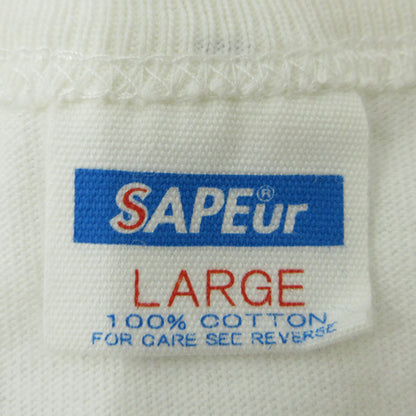 SAPEur | サプール × 浜田雅功 HAMADA MUSIC CAMP ミュージックチャンプ ハマダ長袖Tシャツ ロゴプリント 長袖Ｔシャツ ホワイト サイズ：L【三重本店】