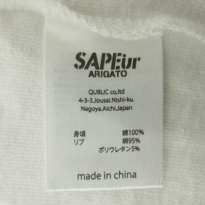 SAPEur | サプール × 浜田雅功 HAMADA MUSIC CAMP ミュージックチャンプ ハマダ長袖Tシャツ ロゴプリント 長袖Ｔシャツ ホワイト サイズ：L【三重本店】