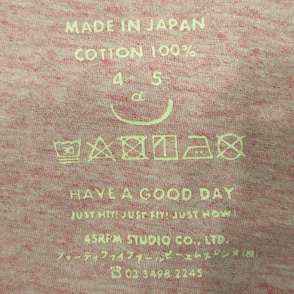 45rpm | ４５アールピーエム 天竺のフレアTシャツ ロゴ刺繍長袖Tシャツ 長袖Ｔシャツ 50370822-43-00 ピンク サイズ：不明【三重本店】