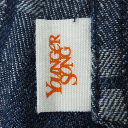 youngersong | ヤンガーソング 総柄USED加工パンツ チェック柄ジップフライデニムパンツ ロゴ刺繍 ダメージ加工 その他ボトムス AZR-YNG-0001-012 ネイビー サイズ：S【三重本店】