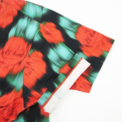 KENZO | ケンゾー Floral Blur Effect フローラルブラーエフェクト 総柄半袖Tシャツ 虎刺繍 フラワープリント 花柄 半袖Ｔシャツ FB55TS0824SI ブラック×レッド サイズ：M【三重本店】