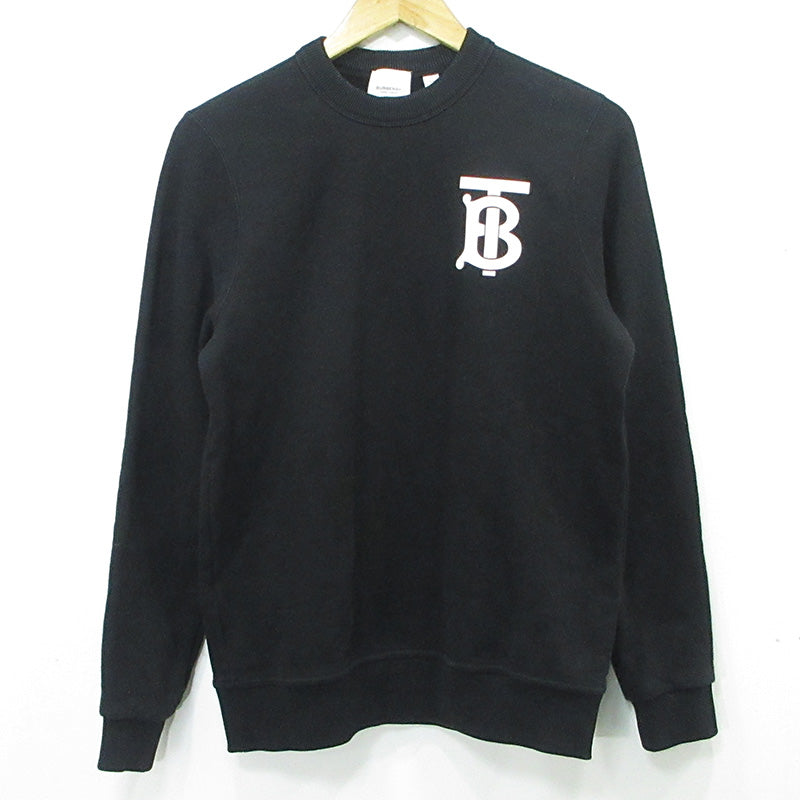 BURBERRY London England | バーバリーロンドンイングランド TBモノグラムプリント長袖スウェットシャツ ロゴプリント スウェット 8024346 ブラック サイズ：XS【三重本店】