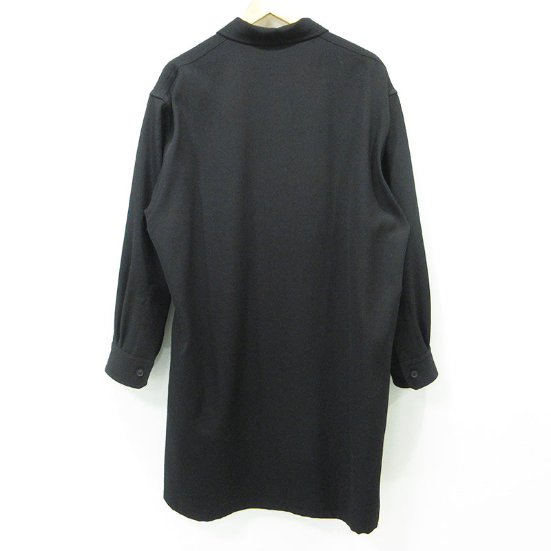 Yohji Yamamoto POUR HOMME | ヨウジヤマモトプールオム ARMY GABARDINE アーミーギャバジンビッグブラウス ウール長袖シャツジャケット その他アウター HJ-B02-101 ブラック サイズ：2【三重本店】