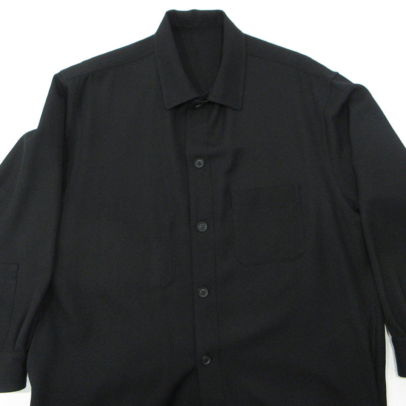 Yohji Yamamoto POUR HOMME | ヨウジヤマモトプールオム ARMY GABARDINE アーミーギャバジンビッグブラウス ウール長袖シャツジャケット その他アウター HJ-B02-101 ブラック サイズ：2【三重本店】