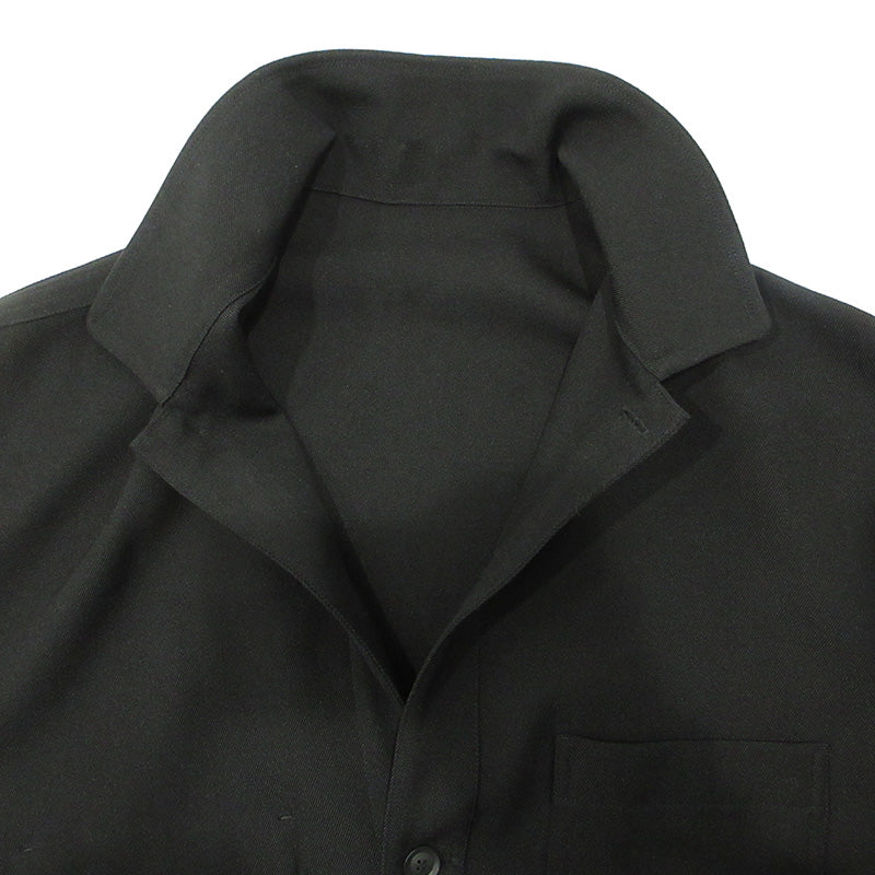 Yohji Yamamoto POUR HOMME | ヨウジヤマモトプールオム ARMY GABARDINE アーミーギャバジンビッグブラウス ウール長袖シャツジャケット その他アウター HJ-B02-101 ブラック サイズ：2【三重本店】