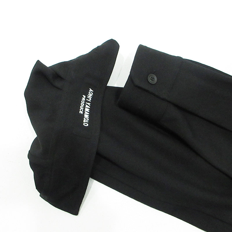 Yohji Yamamoto POUR HOMME | ヨウジヤマモトプールオム ARMY GABARDINE アーミーギャバジンビッグブラウス ウール長袖シャツジャケット その他アウター HJ-B02-101 ブラック サイズ：2【三重本店】