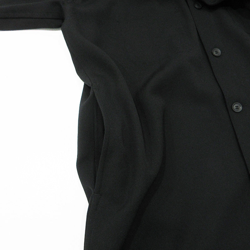 Yohji Yamamoto POUR HOMME | ヨウジヤマモトプールオム ARMY GABARDINE アーミーギャバジンビッグブラウス ウール長袖シャツジャケット その他アウター HJ-B02-101 ブラック サイズ：2【三重本店】