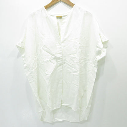 JOURNAL STANDARD | ジャーナルスタンダード レーヨン麻ノーカラーブラウス Vネックプルオーバー半袖シャツ ブラウス 22051400900110 ホワイト サイズ：FreeSize【三重本店】