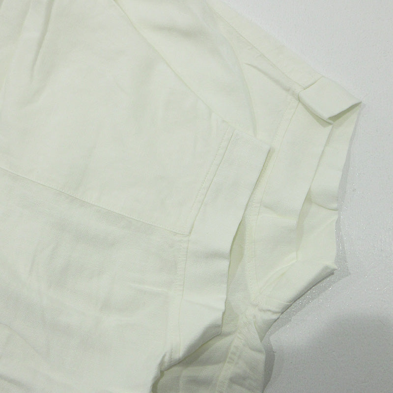 JOURNAL STANDARD | ジャーナルスタンダード レーヨン麻ノーカラーブラウス Vネックプルオーバー半袖シャツ ブラウス 22051400900110 ホワイト サイズ：FreeSize【三重本店】