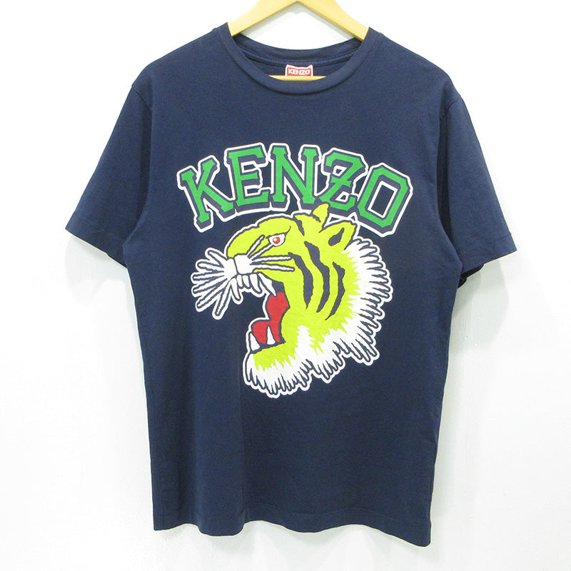 KENZO | ケンゾー UNIVERSITY TIGER T-SHIRT ユニバーシティタイガーTシャツ 虎プリント半袖Tシャツ 半袖Ｔシャツ FC65TS228CSO ネイビー サイズ：S【三重本店】