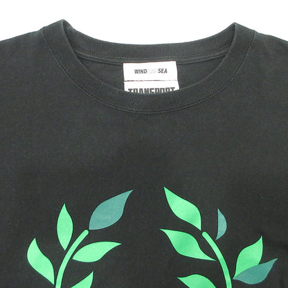 WIND AND SEA | ウィンダンシーウインダンシー × TRANSPORT トランスポート 月桂樹長袖Tシャツ ロゴプリント 長袖Ｔシャツ WDS-TRSP-01 ブラック サイズ：XL【三重本店】