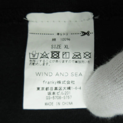 WIND AND SEA | ウィンダンシーウインダンシー × TRANSPORT トランスポート 月桂樹長袖Tシャツ ロゴプリント 長袖Ｔシャツ WDS-TRSP-01 ブラック サイズ：XL【三重本店】