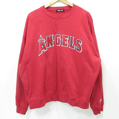WIND AND SEA | ウィンダンシーウインダンシー × ANGELS エンジェルス MLB ロゴ長袖スウェットシャツ トレーナー スウェット WDS-C-MLB5-24-Q1-06 レッド サイズ：XL【三重本店】