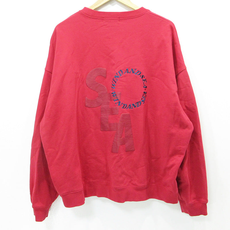 WIND AND SEA | ウィンダンシーウインダンシー × ANGELS エンジェルス MLB ロゴ長袖スウェットシャツ トレーナー スウェット WDS-C-MLB5-24-Q1-06 レッド サイズ：XL【三重本店】