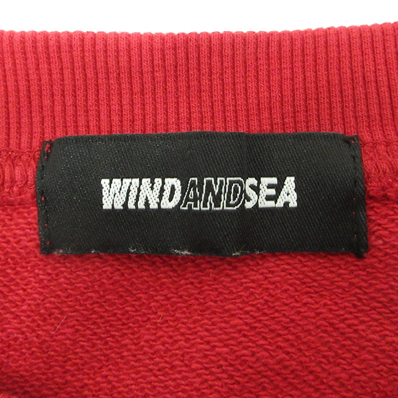 WIND AND SEA | ウィンダンシーウインダンシー × ANGELS エンジェルス MLB ロゴ長袖スウェットシャツ トレーナー スウェット WDS-C-MLB5-24-Q1-06 レッド サイズ：XL【三重本店】