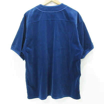 UNDEFEATED | アンディフィーテッド CORD S/S BASEBALL JERSEY コーデュロイベースボールシャツ ロゴ半袖シャツ ファイブストライクス 半袖シャツ ブルー ネイビー サイズ：L【三重本店】