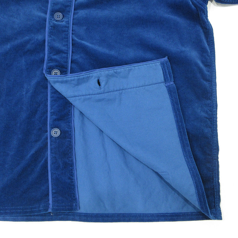 UNDEFEATED | アンディフィーテッド CORD S/S BASEBALL JERSEY コーデュロイベースボールシャツ ロゴ半袖シャツ ファイブストライクス 半袖シャツ ブルー ネイビー サイズ：L【三重本店】