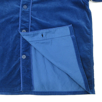 UNDEFEATED | アンディフィーテッド CORD S/S BASEBALL JERSEY コーデュロイベースボールシャツ ロゴ半袖シャツ ファイブストライクス 半袖シャツ ブルー ネイビー サイズ：L【三重本店】