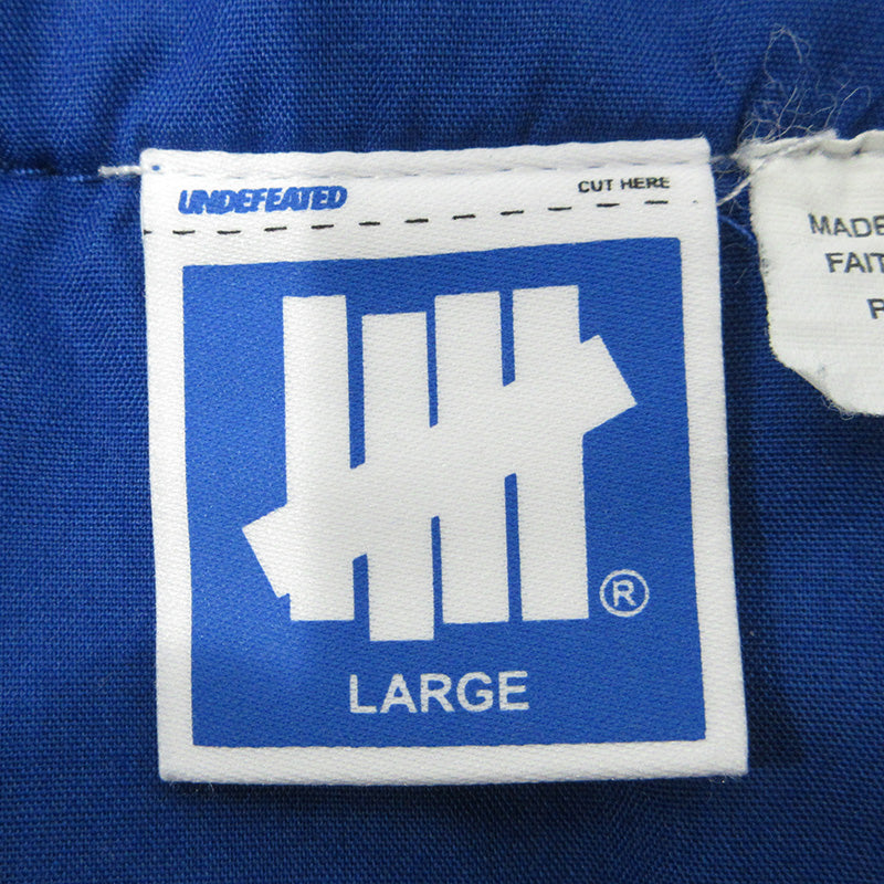UNDEFEATED | アンディフィーテッド CORD S/S BASEBALL JERSEY コーデュロイベースボールシャツ ロゴ半袖シャツ ファイブストライクス 半袖シャツ ブルー ネイビー サイズ：L【三重本店】