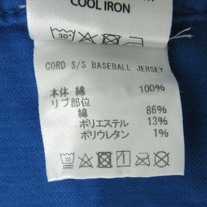 UNDEFEATED | アンディフィーテッド CORD S/S BASEBALL JERSEY コーデュロイベースボールシャツ ロゴ半袖シャツ ファイブストライクス 半袖シャツ ブルー ネイビー サイズ：L【三重本店】