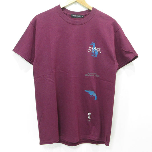 UNDERCOVER | アンダーカバー × 狼煙が呼ぶ 拳銃プリント半袖Tシャツ 映画 半袖Ｔシャツ ワインレッド ボルドー サイズ：M【三重本店】