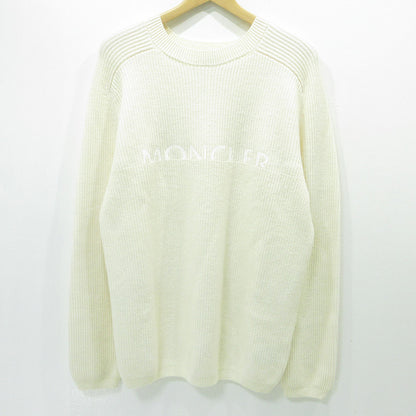 MONCLER | モンクレール GIROCOLLO TRICOT ウール混ロゴプリント長袖ニット セーター F20919C74110 ホワイト アイボリー サイズ：L【三重本店】