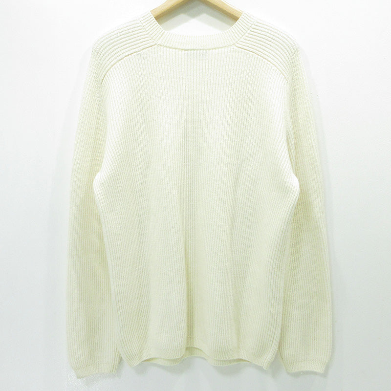 MONCLER | モンクレール GIROCOLLO TRICOT ウール混ロゴプリント長袖ニット セーター F20919C74110 ホワイト アイボリー サイズ：L【三重本店】