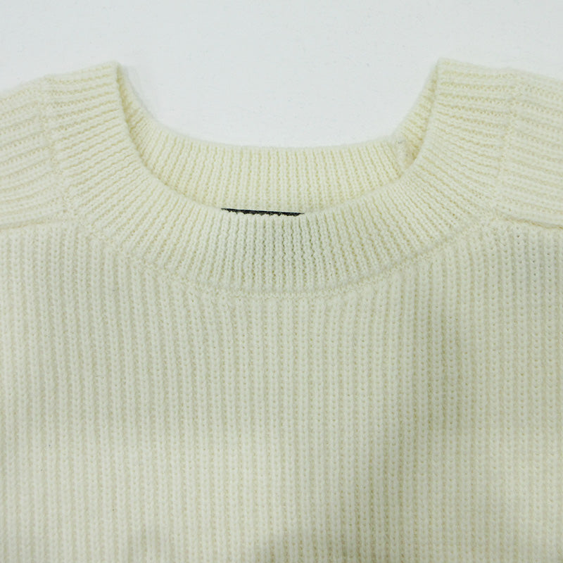 MONCLER | モンクレール GIROCOLLO TRICOT ウール混ロゴプリント長袖ニット セーター F20919C74110 ホワイト アイボリー サイズ：L【三重本店】