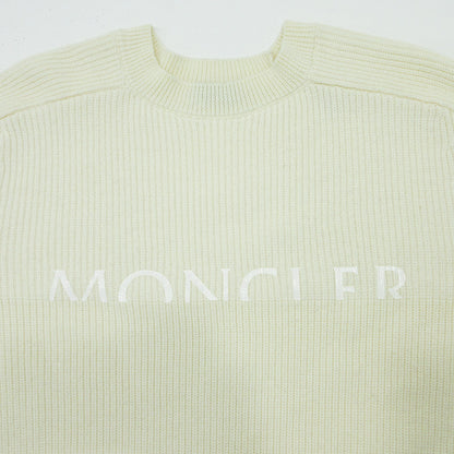 MONCLER | モンクレール GIROCOLLO TRICOT ウール混ロゴプリント長袖ニット セーター F20919C74110 ホワイト アイボリー サイズ：L【三重本店】