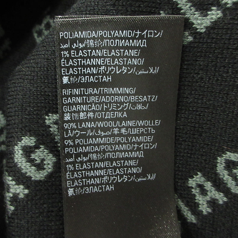BALENCIAGA | バレンシアガ Mirror Mini Allover Logo Sweater ミラーミニオールオーバーロゴセーター ロゴ長袖ニット 総柄 ニット 724626 T1666 グレー サイズ：S【三重本店】
