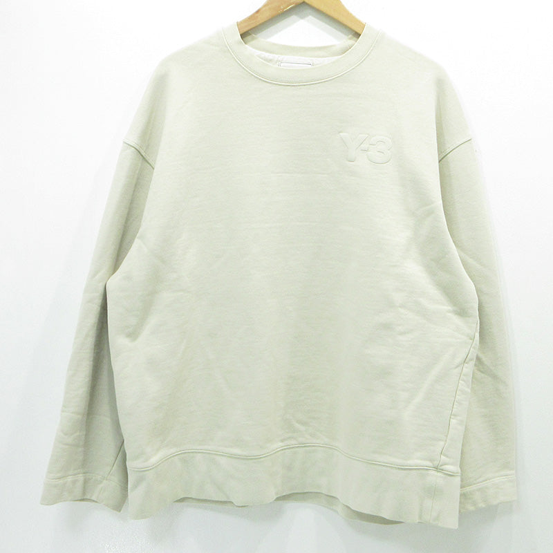 Y-3 | ワイスリー × YOHJIYAMAMOTO ヨウジヤマモト CLASSIC CHEST LOGO CREW SWEAT クラッシックチェストロゴクルースウェット ロゴプリント長袖スウェットシャツ スウェット GK4501 ベージュ サイズ：L【三重本店】