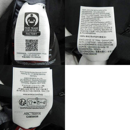 ARC'TERYX | アークテリクス Beta AR Jacket ベータARジャケット ロゴ刺繍GORE-TEXマウンテンパーカー 防水ナイロンジャケット ベンチレーション ナイロンジャケット X000009906 ブラック サイズ：M【三重本店】
