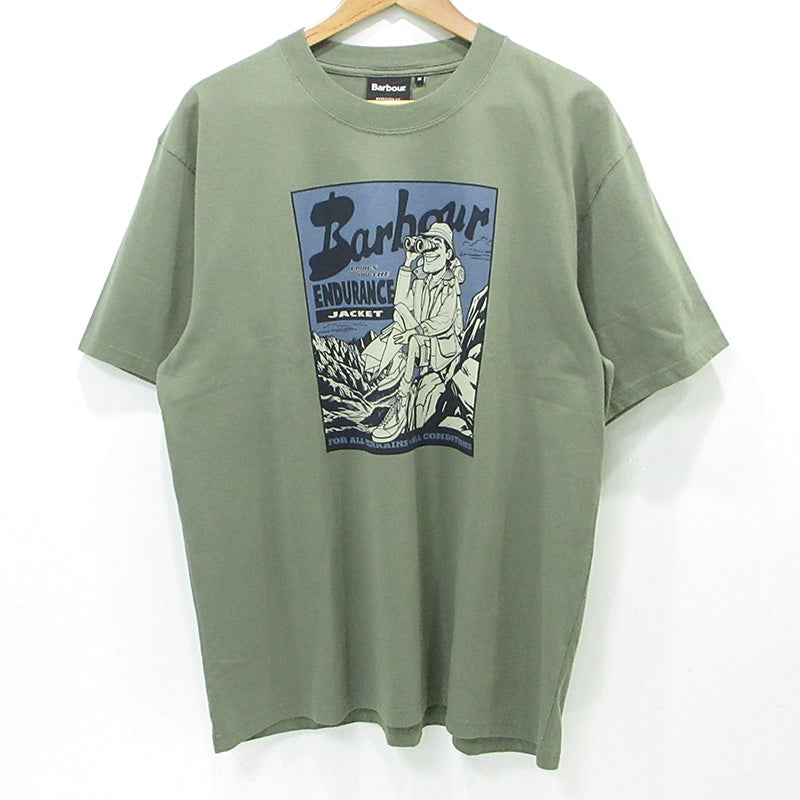 Barbour | バーブァー Conditions オーバーサイズグラフィックTシャツ プリント半袖Tシャツ 26SS 半袖Ｔシャツ 261MTS1555 カーキグリーン サイズ：M【三重本店】