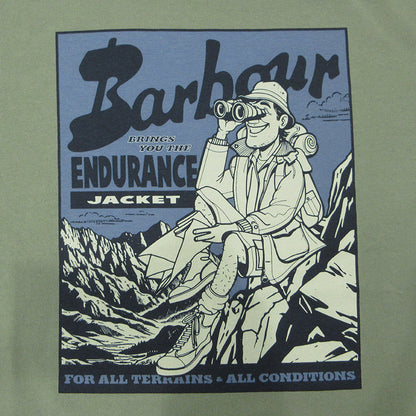 Barbour | バーブァー Conditions オーバーサイズグラフィックTシャツ プリント半袖Tシャツ 26SS 半袖Ｔシャツ 261MTS1555 カーキグリーン サイズ：M【三重本店】