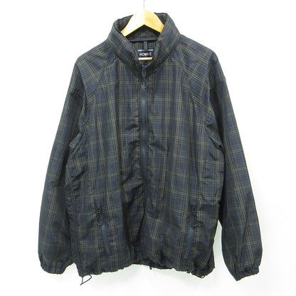COMME des GARCONS HOMME | コムデギャルソンオム ESTELLE LAMY CHECK BLOUSON エステルラミーチェックブルゾン 26SS 襟2WAYリネン混総柄ジャケット チェック柄マウンテンパーカージャケット ブルゾン HQ-J023 ネイビー系 マルチカラー サイズ：L【三重本店】