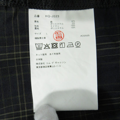 COMME des GARCONS HOMME | コムデギャルソンオム ESTELLE LAMY CHECK BLOUSON エステルラミーチェックブルゾン 26SS 襟2WAYリネン混総柄ジャケット チェック柄マウンテンパーカージャケット ブルゾン HQ-J023 ネイビー系 マルチカラー サイズ：L【三重本店】