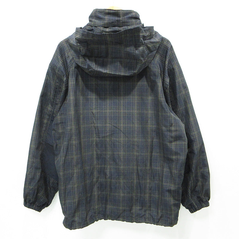 COMME des GARCONS HOMME | コムデギャルソンオム ESTELLE LAMY CHECK BLOUSON エステルラミーチェックブルゾン 26SS 襟2WAYリネン混総柄ジャケット チェック柄マウンテンパーカージャケット ブルゾン HQ-J023 ネイビー系 マルチカラー サイズ：L【三重本店】
