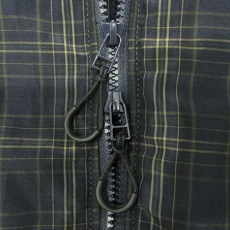 COMME des GARCONS HOMME | コムデギャルソンオム ESTELLE LAMY CHECK BLOUSON エステルラミーチェックブルゾン 26SS 襟2WAYリネン混総柄ジャケット チェック柄マウンテンパーカージャケット ブルゾン HQ-J023 ネイビー系 マルチカラー サイズ：L【三重本店】
