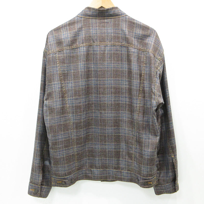 JUNYA WATANABE | ジュンヤワタナベ × LEVI'S リーバイス eYe JUNYA WATANABE MAN アイジュンヤワタナベマン WOOL SILK CHECK TRUCKER JACKET ウールシルクチェックトラッカージャケット 26ss 総柄ジャケット その他アウター WQ-J919 ブラウン マルチカラー サイズ：L【三重本店】